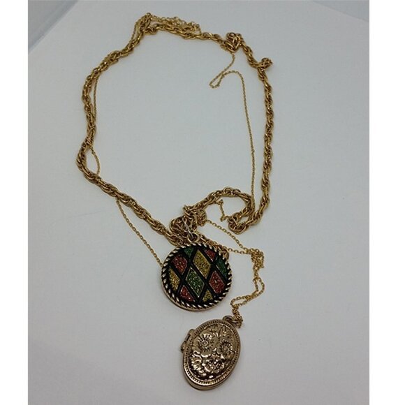 Curated bundle vintage Sarah Coventry necklace and locket necklace - Picture 2 of 5